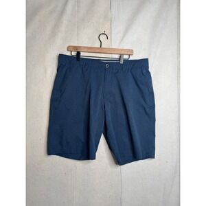 Under Armour Mens HeatGear Golf Shorts Blue Heather Loose Fit Size 40 38x10.5